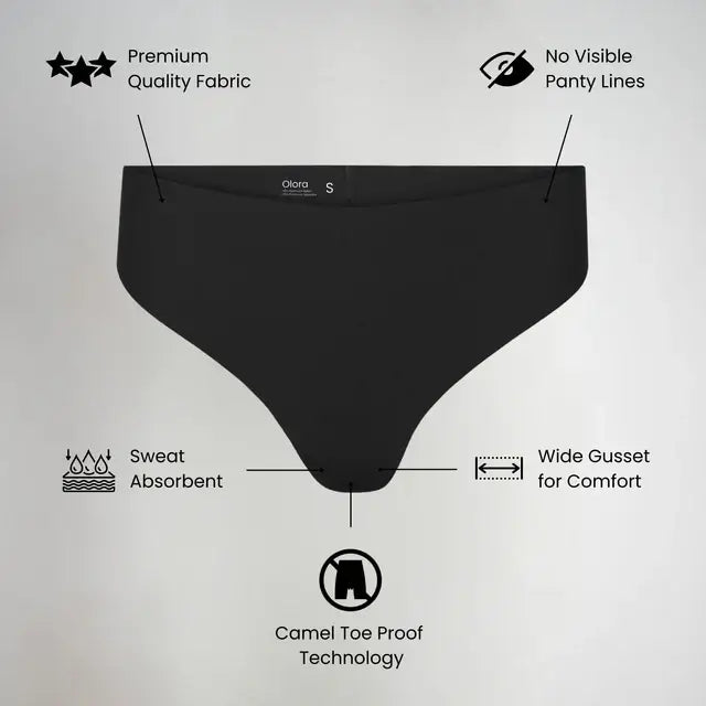 Tanga invisible con punta de camello de tiro alto