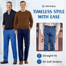 JettJeans3 - Vaqueros elásticos clásicos de corte recto para hombre